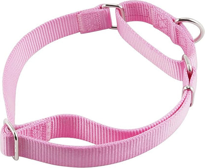Hyhug Martingale Collar for Dogs Small Pink |Escape - Proof Heavy Duty Nylon Durable No Buckle, Ideal for Training & Daily Walks