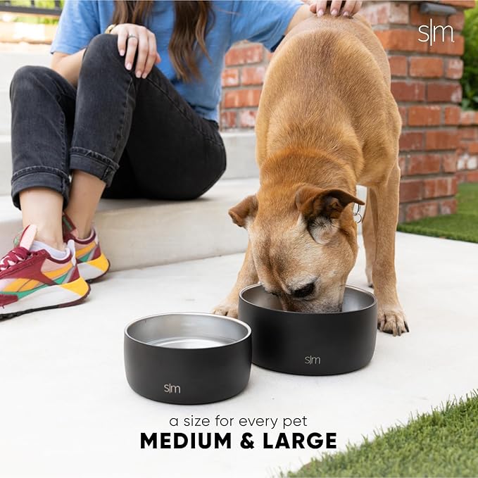Simple Modern Stainless Steel Pet Water Bowl for Dogs & Cats | Reusable Insulated Stainless Steel Food Bowls for Dog Cat | No Tip No Slip BPA Free | Bentley Collection | Large (64oz) | Blush
