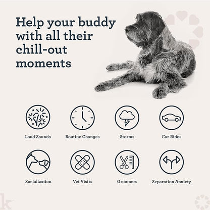 Kradle Chillers Hard Chews for Dogs - GABA L-Theanine - Occasional Anxiety Support - Chicken Flavor - 12 Hard Chews
