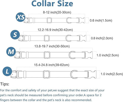 Dog Collar and Leash Set.Soft and Easy to Clean Vegan Leather with Rose Gold Metal Buckle for Small Medium Large Dogs (Light Purple, XS(8"-12"))