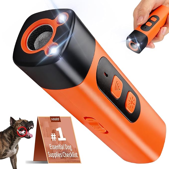 Dog Bark Deterrent Devices, Ultrasonic Anti Barking Device for Dogs, 50 FT Range Indoors Outdoors Stop Barking Behavior Training Correct Rechargeable, Portable Safe & Humane Bark Control for Dogs
