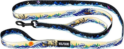Wolfgang Heavy Duty Dog Leash, Pull-Tested for Walking & Training, MountainWave Print, Dual Handle Large