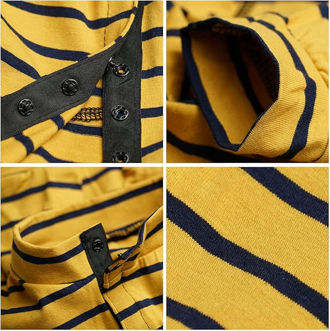 Dog’s Recovery Suit Post Surgery Shirt for Puppy, Full Coverage Dog's Bodysuit Wound Protective Surgical Clothes for Small and Medium Pets (Yellow Black Stripe-m)