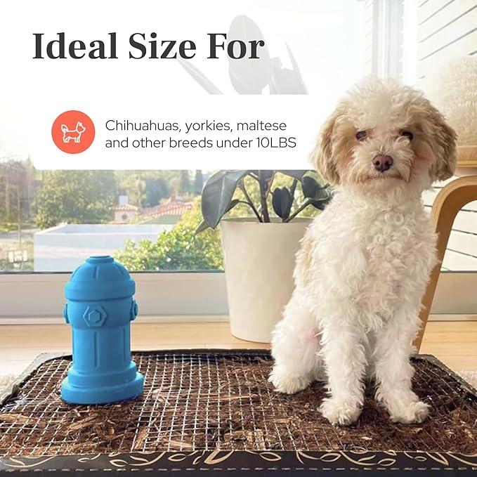 Small Dog Fire Hydrant 4x7 Silicone Soft Potty Training Aid for Small Breeds Under 10lbs Toy Breeds Indoor Outdoor Training Blue