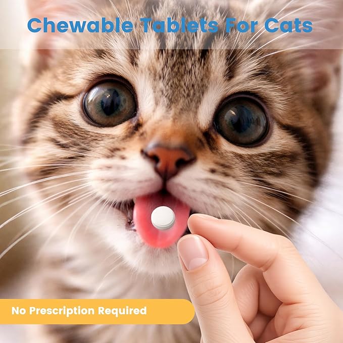 Broad-Spectrum Dewormer for Cats and Kittens,Cat Dewormer for All wormers(Praziquantel, Pyrantel Pamoate) for Hookworms, Tapeworms & Roundworms, 60 Tablets