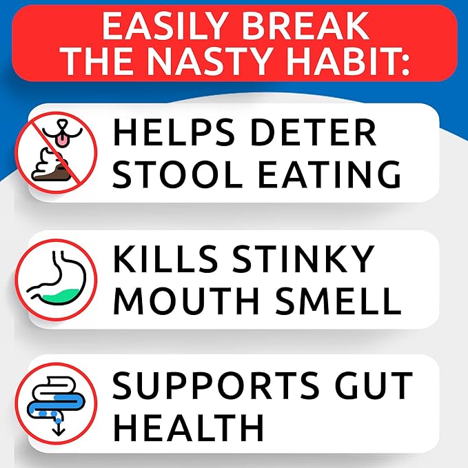 BARK&SPARK NO Poo Treats - Prevent Dog Poop Eating - Coprophagia Treatment - Stool Eating Deterrent - Probiotics & Enzymes - Digestive Health + Breath Aid - 120 Soft Chews - USA Made - Bacon Flavored