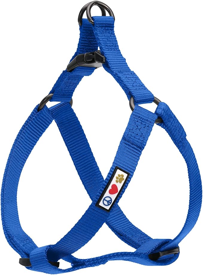 Pawtitas Solid Step-in Dog Harness – Adjustable No-Pull Vest for Puppies to Seniors, Safe & Comfortable L Blue