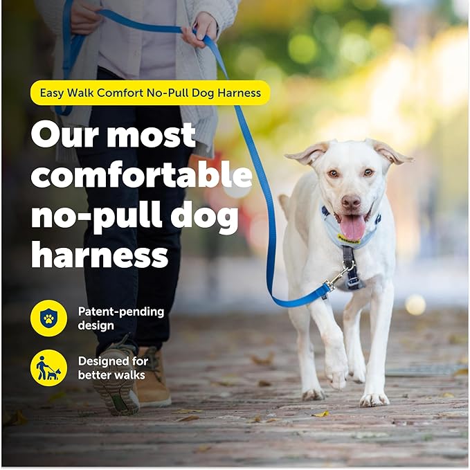 PetSafe Easy Walk Comfort No-Pull Dog Harness - Better Walk Training Harness - Full Body Padded Design - Durable Fabric - 5 Point Adjustable Fit - Everyday Leash Training - Blue - Small/Medium