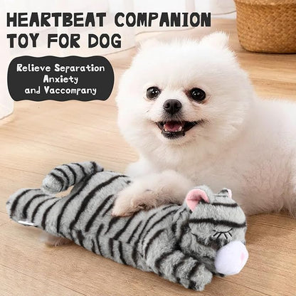 Puppy Toys with Heartbeat,Puppy Sleep Aid Toy,Small Dog Training Toys for Separation Anxiety Relief,Pets Plush Toys for Dogs Cats (Grey)