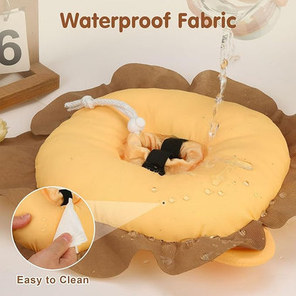 BEAUTYZOO Cat Cone Collars Soft, Cat Recovery E Collars After Surgery to Stop Licking, Adjustable Elizabeth Circle Collar Cute Pet Donut Pillow for Cats Kitten Small Dogs, Lion M