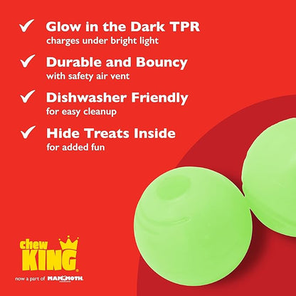 Chew King 2 Piece Glowing Fetch Ball