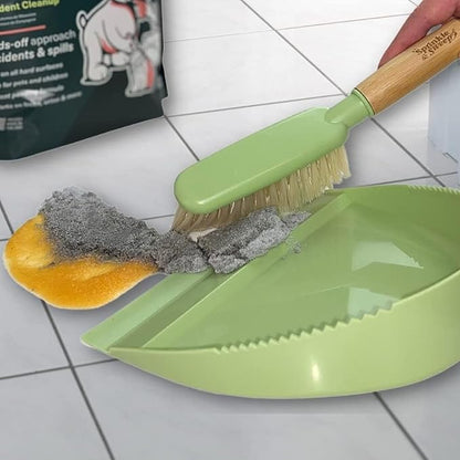 Sprinkle & Sweep: Pet Mess & Odor Cleanup Bundle - 15oz Bag, Dustpan Broom, 24oz Enzyme Stain Spray - Dog Accident Clumping Powder & Spot Treatment