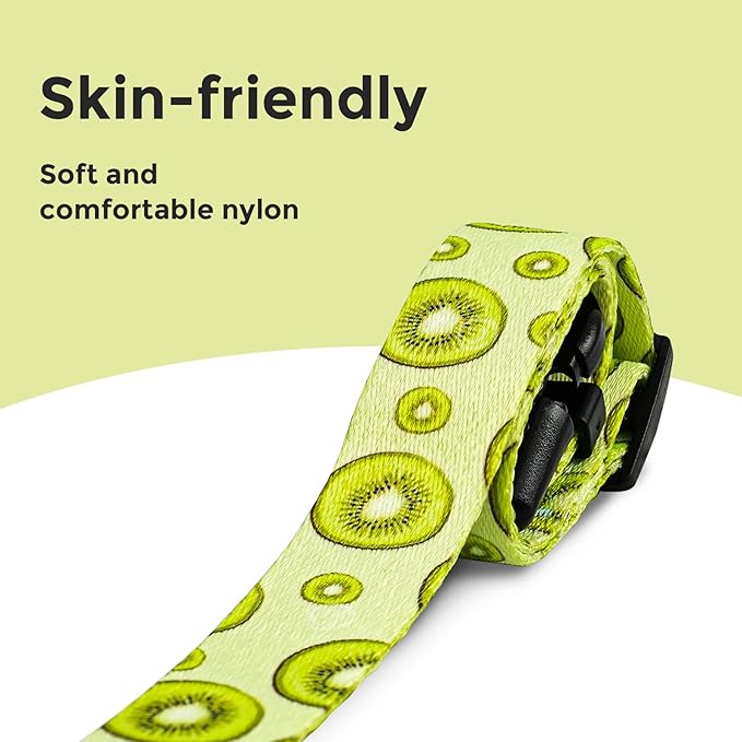 Kazazoo Dog Collar Cute and Soft Nylon Puppy Collar for Boy and Girl, Adjustable Dog Collars for Small Medium Dogs, Green Daisy-M