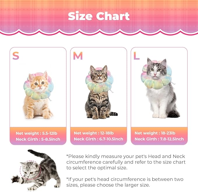Adjustable Dog Cone Collar, Soft Dog Elizabethan Collar Recovery E Collar After Surgery, Recovery E-Collar for Kittens/Puppies and Cats Recovery (Pink Blue, M)