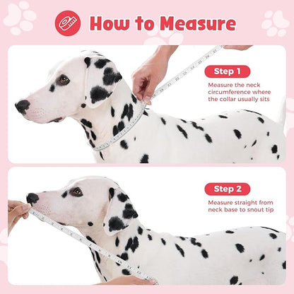 Avont Dog Cone Alternative, Adjustable Soft Comfy Foldable E Cones for Medium Large Dogs After Surgery, Escape-Proof Elizabethan Collar for Surgical Wound Recovery Stop Licking -Strawberry(XL)