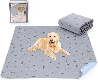 Pee Pads for Dogs Washable,34x52 Reusable Puppy Pads, Absorbent Whelping Pads with Bone Print, Non-Slip Waterproof Pet Training Pads for Couch, Crate, Potty Training