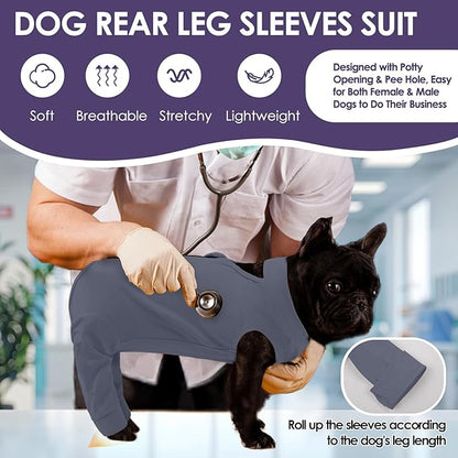 KOESON Dog Recovery Suit for Hind Leg, Soft Recovery Sleeve for Female Male Dogs, Pet Rear Leg Wound Cover to Stop Licking, Dog Surgery Shirt for Rear Legs