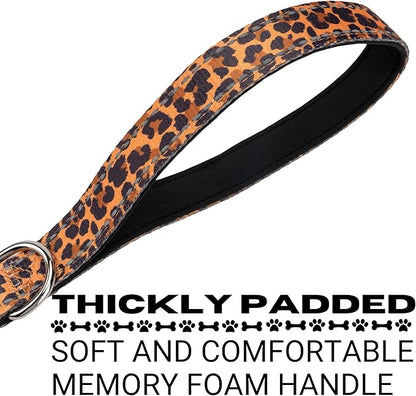 EcoBark Dog Leash - Soft & Reflective Comfort Leashes with Padded Handle - Safe, Strong, & Durable for Small, Medium or Large Dogs (Cheetah)