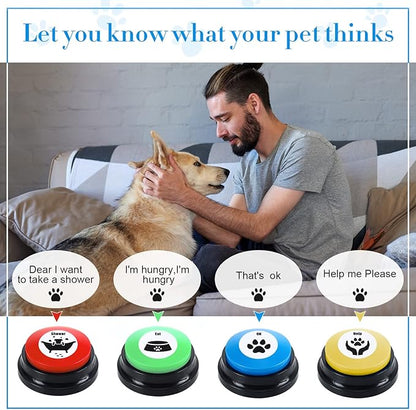 Jerify 16 Pcs Voice Recordable Dog Buttons for Communication Pet Cat Talking Buttons with Stickers 30 Seconds Interactive Speech Training Buzzers for Cat Pet Dog(Classic Colors)