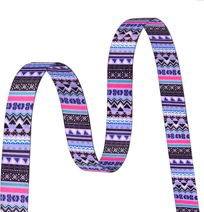 Mihqy Dog Collar with Bohemia Floral Tribal Geometric Patterns - Soft Ethnic Style Collar Adjustable for Small Medium Large Dogs(Purple Bohemia,L)