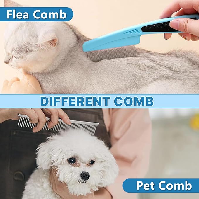 Dog Brush Dog Grooming Kit 7PCS Dog Brush for Shedding-Dog Brushes for Grooming, Dematting Comb for Dogs, Cat Nail Clipper with Nail File, Flea Comb, Pet Comb, Pet Bath Brush-Blue