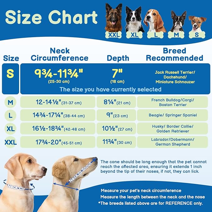BARKLESS Soft Dog Cone, Soft Cone for Dogs to Stop Licking Biting Wounds, Breathable Surgical E Collar for After Surgery, Adjustable Elizabethan Collar for Neuter Incision Care