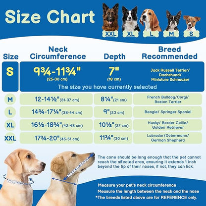 BARKLESS Soft Dog Cone, Soft Cone for Dogs to Stop Licking Biting Wounds, Breathable Surgical E Collar for After Surgery, Adjustable Elizabethan Collar for Neuter Incision Care