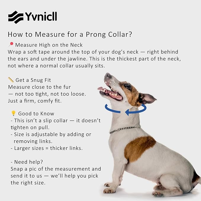 Dog Prong Collar, Walking Training Collar for Small Medium Large Dogs with Quick Release Buckle, Adjustable Pinch Collar with Rubber Caps, No Pull Dog Collar Prong(M,16"-18")