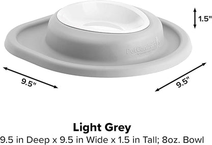 WeatherTech Single Low Pet Feeding System w/Plastic Dog/Cat Bowls - 8 oz (1 Cup) Light Grey (PSL0801LG)