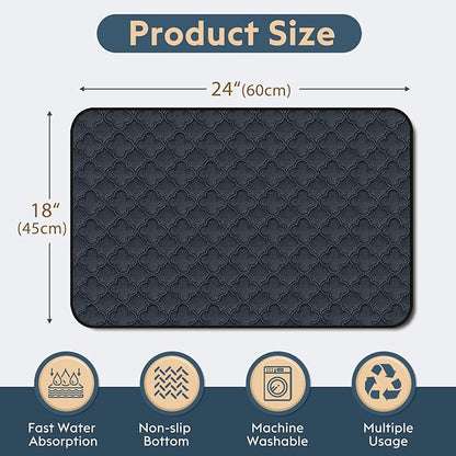 FunFurry Washable Pee Pads for Dogs - 2 Pack Reusable Pee Pads，Waterproof Puppy Pads，Pet Training Pads，Super Absorbent with Dog Paw Shape Non-Slip Backing (Dark Grey, 18" X 24" - 2 Pack)