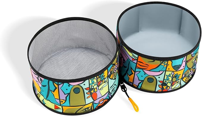 OllyDog Superbowl | Collapsible Dog Travel Bowl | 2 Compartment Food & Water | Foldable| Portable Dog Bowl | Hiking, Camping (Cloud9)