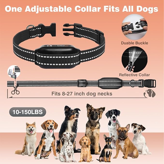 PaiPaitek No Shock Dog Training Collar with Remote 3300ft Range, Humane Vibrating Dog Collar, 3 Modes Ultrasonic, Beep, Vibration for Small Medium Large Dogs - Security Lock & No Prongs