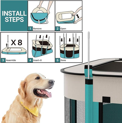 NOCOEX Foldable Playpen for Dogs & Cats, Portable Dog Crates Pet Kennel Tent Fence, Puppy playpen Indoor, Outdoor Travel Use Camping with Carrying Case for Small Medium Dogs,Cats,Animals,Rabbits