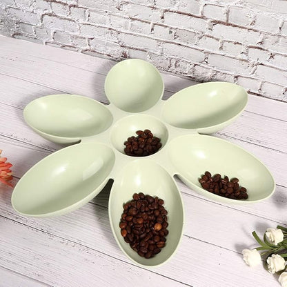 Cat Water Bowl Multiple Case Food Feeder Water Feeding Bowl Six Petals Plastic Feeder Puppy Food Dispenser Bowls for Cats Dogs(Green)