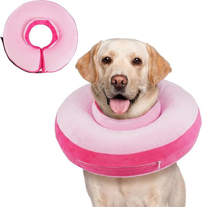 Kuoser Inflatable Dog Cone Collar, Soft Dog Cone Alternative After Surgery,Dogs Donut Collar to Stop Licking, Inflatable Doggie Neck Pillow,Comfortable Recovery E-Collar for Small Medium Large Dogs,XL