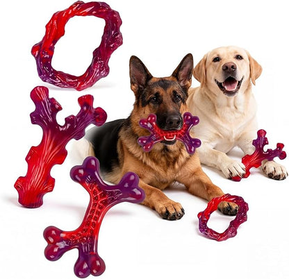 6-Pack Indestructible Dog Toys for Large Breed: Dog Toys for Aggressive Chewers, Nylon Dog Chew Bones for Large Dogs, Dog, Irresistible Beef Flavor