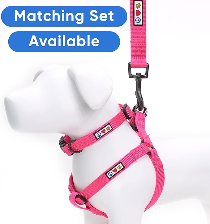 Pawtitas Solid Step-in Dog Harness – Adjustable No-Pull Vest for Puppies to Seniors, Safe & Comfortable XS Pink
