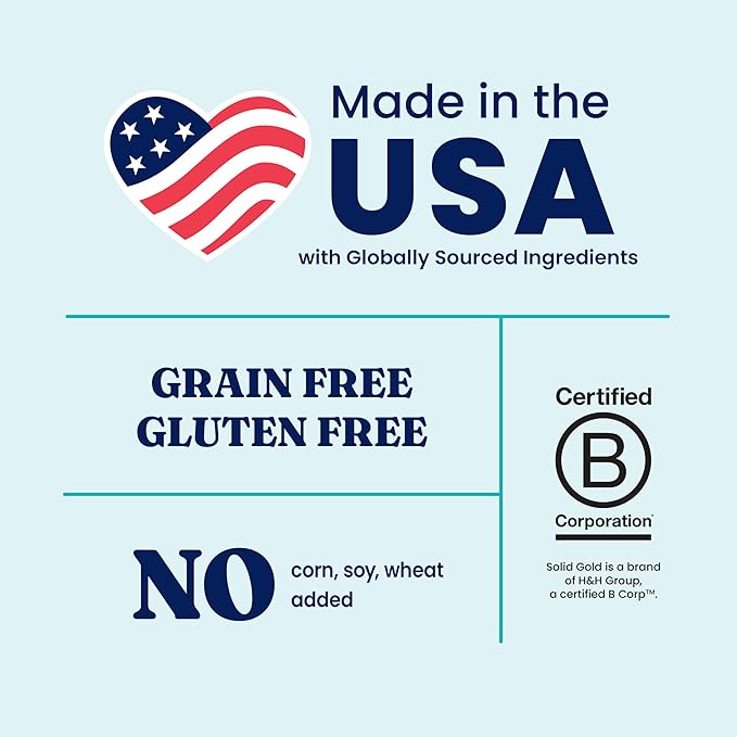 Solid Gold Salmon Dog Food for Sensitive Stomachs – Grain Free & Gluten Free Kibble w/Probiotics to Support Gut Health & Digestion - Sensitive Stomach Dog Food for All Ages – Nutrientboost™ – 3.75 LB