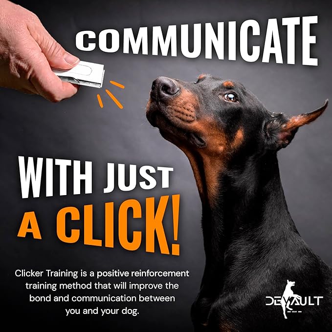 Metal Clickers for Dog Training – White Dog Clicker for Training with Loud Crisp Sound for Behaviour Reward – Brass Style with Magnetic Clasp and Velvet Pouch – 1 Unit Pet Clicker