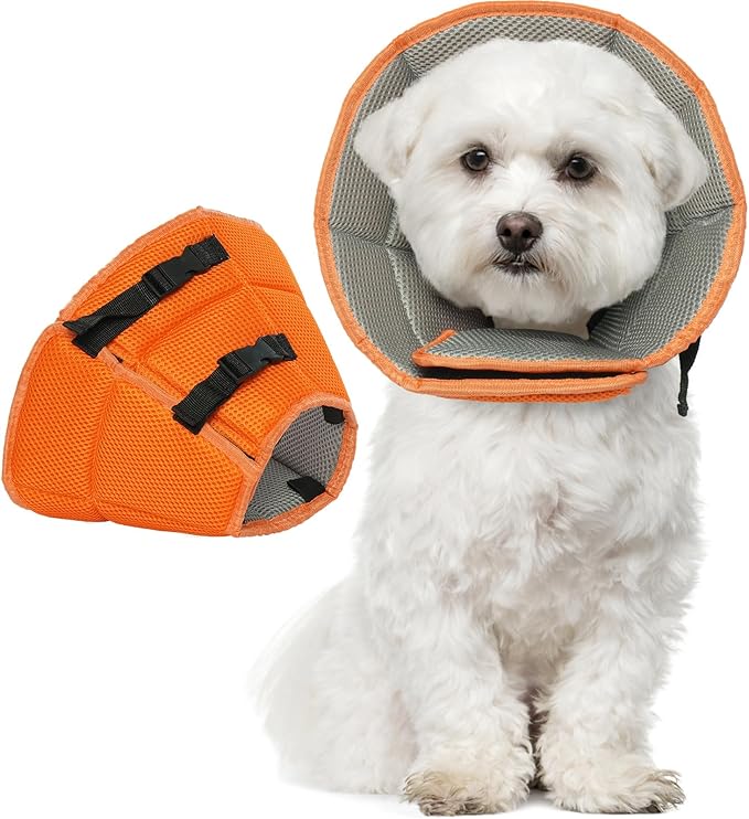 Dog Cone Collar After Surgery for Medium Dogs, Adjustable Soft Recovery Cone for Dogs to Stop Licking Biting, Comfortable Pet Elizabethan Alternative for Wound Healing