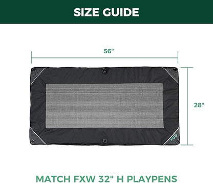 FXW Homeplus Indoor Dog Playpen with Rectangle Mesh Top Cover for Escape Prevention, 32 Inch 6 Panels Heavy Duty Dog Pen for Small and Medium Dogs, White│Patented