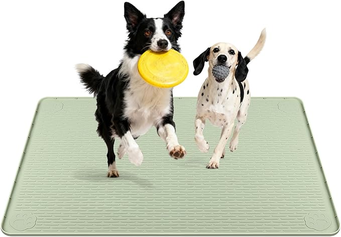 40" x28" Reusable Training Pads for Dogs Lanstics Silicone Dogs Mat Non-Slip Dog Training Pads Dog Pee Pad for Potty Training Floor Protector (Green)