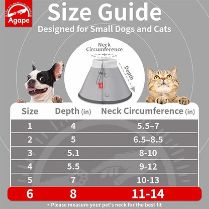 Agape Soft Dog Cone for Small Dogs & Cats, Comfy Dogs Recovery Collar After Surgery, Adjustable E Collar Alternative to Stop Licking, Protective Elizabethan Collars for Pup, Comfortable Dog Cones