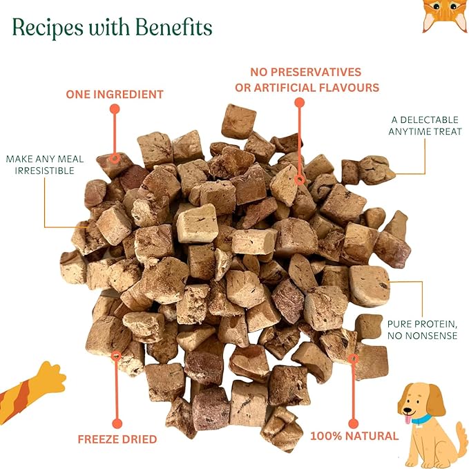Freeze Dried Double Pack Dog & Cat Treats Food Topper Easy Chew & Digest (2 Packs) (2.0 oz Each, Just Duck & Duck Liver Cubes)