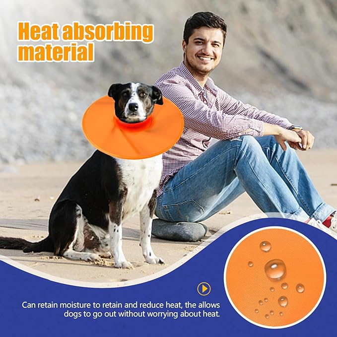 Dog Recovery Collar,Dog Soft Cone Collar Alternative After Surgery,Adjustable,Breathable E Collar for Large/Medium/Small Dogs Cats,Orange XL