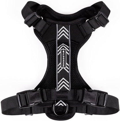Wilderdog Lightweight Dog Harness with Reflective Straps - Medium - Black