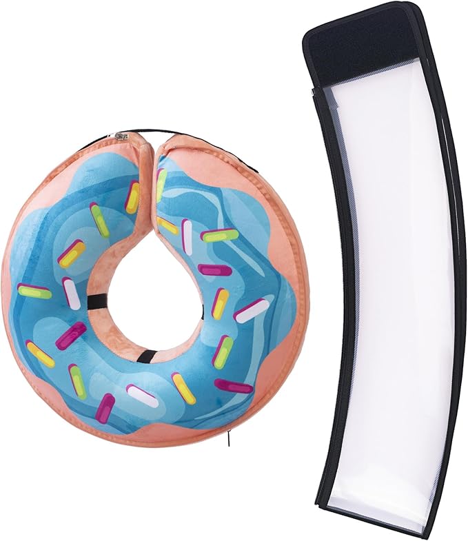 Transparent Shield Accessory for Inflatable Dog Cone Collar,Clear Shield Replacement with Zipper, Paired with MARIYAGO Inflatable Dog Donut Collar for Use (Blak Transparent, X-Large)