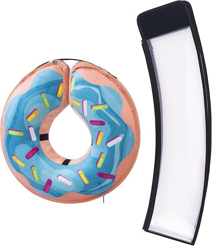Transparent Shield Accessory for Inflatable Dog Cone Collar,Clear Shield Replacement with Zipper, Paired with MARIYAGO Inflatable Dog Donut Collar for Use (Blak Transparent, Medium+)