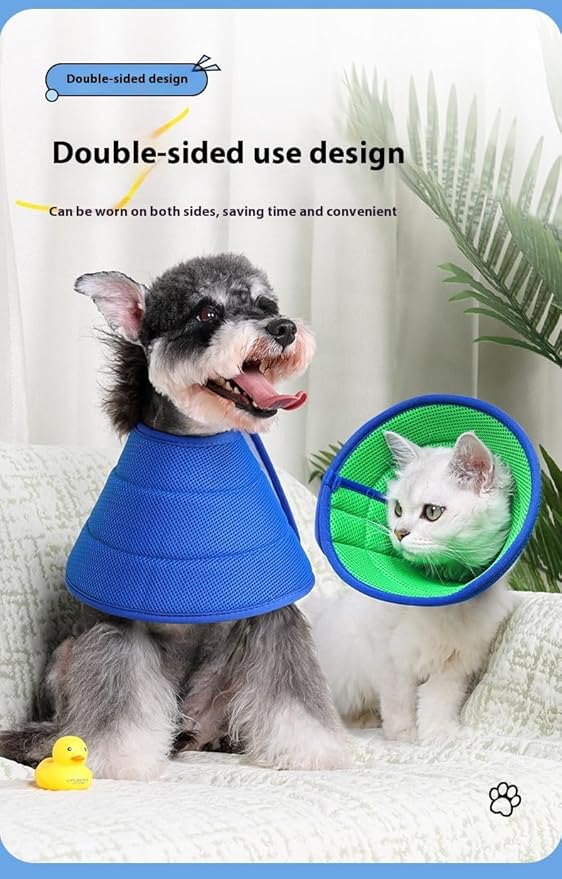 Soft Dog Cone Collar Alternative, Adjustable E-Collar for Surgery Recovery & Wound Protection. Comfy Elizabethan Cone for All Pets. (Blue, XXL(Fit 49-100 lb Dog))