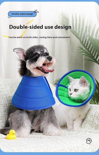 Soft Dog Cone Collar Alternative, Adjustable E-Collar for Surgery Recovery & Wound Protection. Comfy Elizabethan Cone for All Pets. (Blue, XS (Fit 3.3-6.6 lb Dog &4.4-6.6 lb Cat))